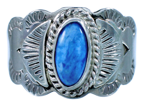 American Indian Denim Lapis Sterling Silver Ring Size 8-1/4 RX117506